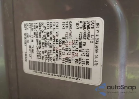 2012 Nissan Rogue Sv W/Sl Pkg from USA, damaged, VIN JN8AS5MV4CW409383